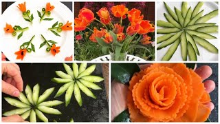 🔴Super Salad Decoration Ideas - Vegetable Carving Garnish - Beautiful Tulip