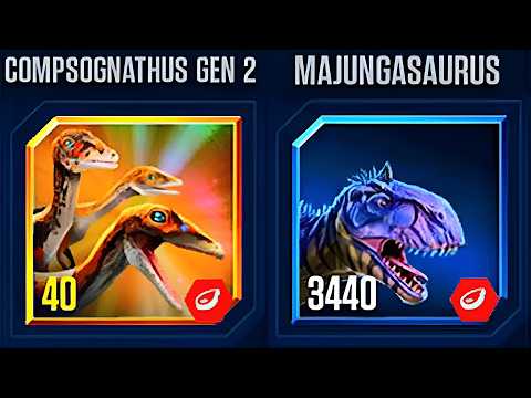 COMPSOGNATHUS GEN 2 VS MAJUNGASAURUS | JURASSIC WORLD THE GAME