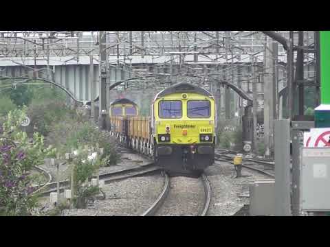 Freightliner class 66537 and 66623 passing Nuneaton (04/08/19)