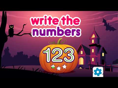 Writing Numbers: Number Tracing 123 - Halloween Video