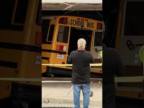 Maryland school bus crashes into building