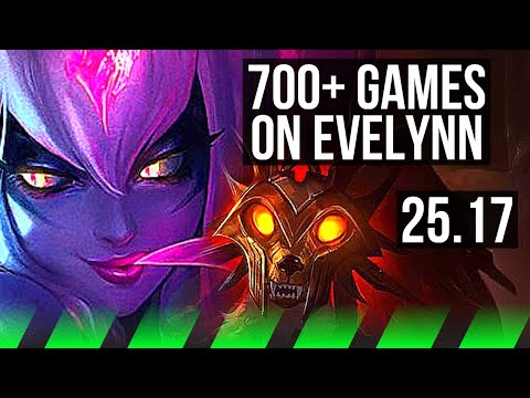 EVELYNN vs KINDRED (JGL) | 700+ games, Dominating | KR Master | 25.17