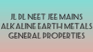 Alkaline earth metals#1 general properties