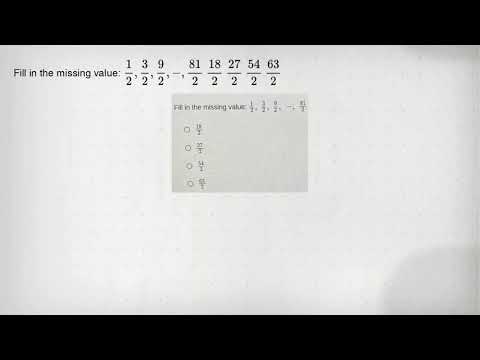 Fill in the missing value: (1)/(2),(3)/(2),(9)/(2),-,(81)/(2) (18)/(2) (27)/(2) (54)/(2) (63)/(2)