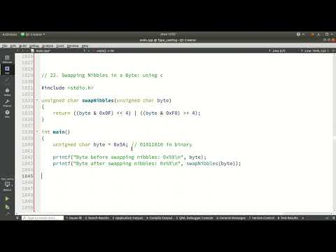 22  Swapping Nibbles in a Byte: using c
