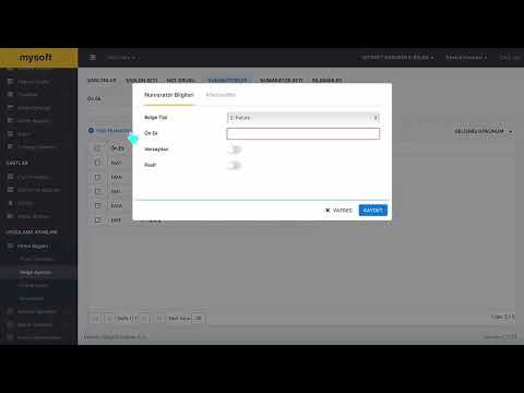 Mysoft Portal Yeni Numaratör Tanımlama