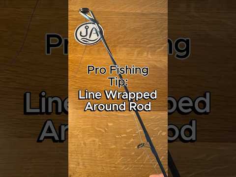 Part of a video titled How to fix line wrapped around fishing rod #fishing #fishingtips ... - 
YouTube