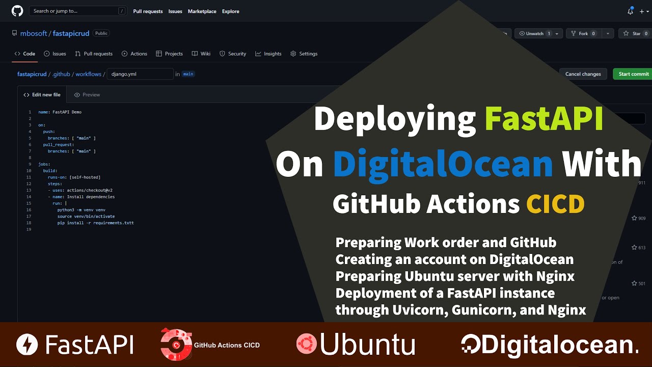 Deploying FastAPI on DigitalOcean with GitHub CICD