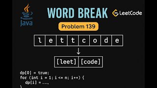 YouTube video 'LeetCode 139: Word Break | Java Solution | Dynamic Programming'