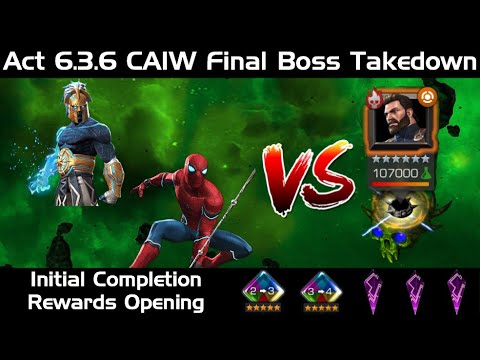 Act 6.3.6 Captain America (Infinity War) Boss Takedown + Initial Completion Rewards Opening