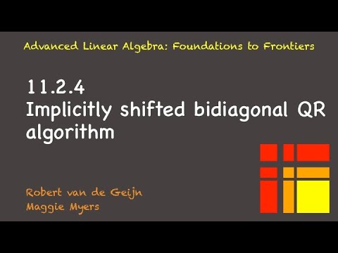 11.2.4 Implicitly shifted bidiagonal QR algorithm