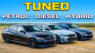 [carwow] Tuned BMW M340i v M340d v 330e: DRAG RACE