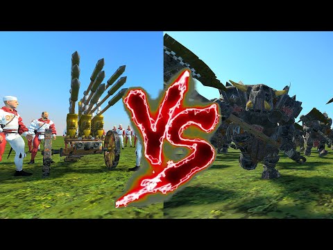 Helstorm Rocket Battery VS Black Orcs. Total War Warhammer 3