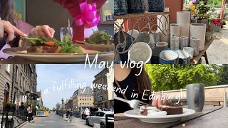 SUB) vlog | Japanese living in Edinburgh🎨 | 勉強とお出かけの充実した週末🐈🍃 | study • anniversary dinner • cafe etc