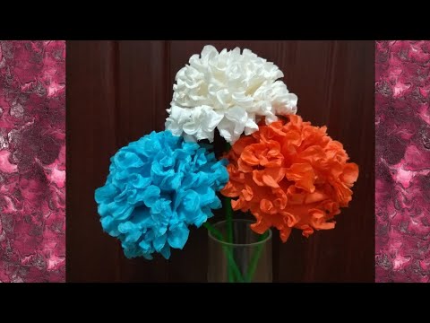 How To Make Round Tissue Paper Flower - DIY Paper Crafts