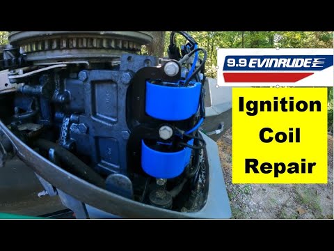 Evinrude Outboard Repair. Replacing coils and plugs. 9.9 hp