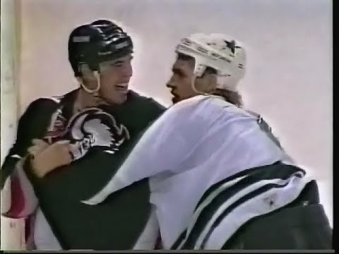 Derian Hatcher vs Matthew Barnaby & Sabres vs Stars line brawl 1997