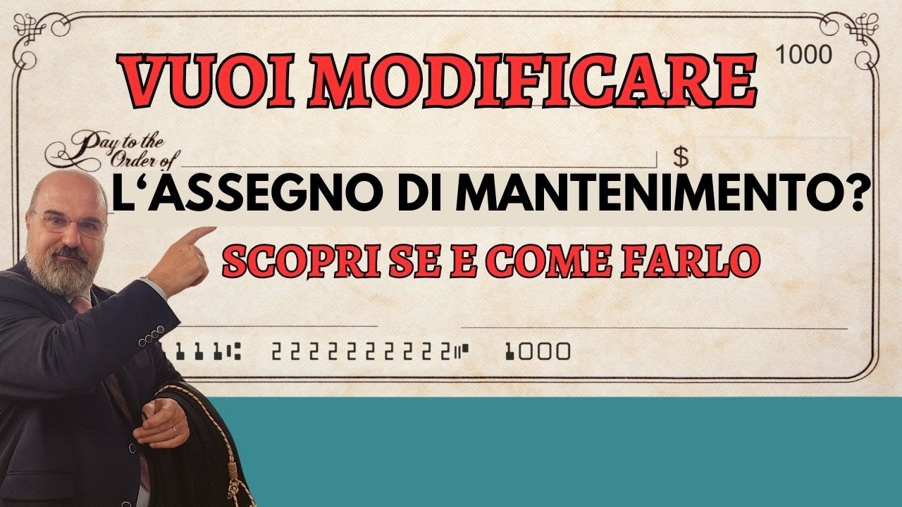 Vuoi 𝐌𝐎𝐃𝐈𝐅𝐈𝐂𝐀𝐑𝐄 l'assegno di mantenimento? 𝐒𝐂𝐎𝐏𝐑𝐈 come farlo.