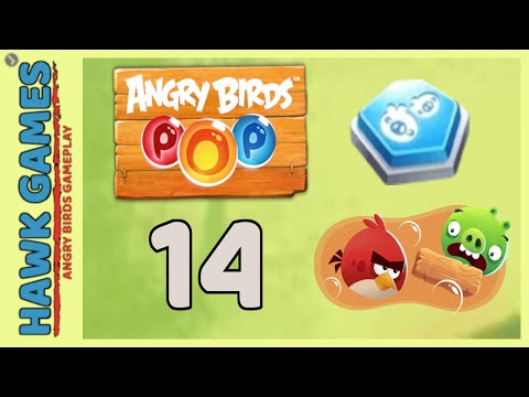Angry Birds Stella POP Bubble Shooter Level 14 - Walkthrough, No Boosters