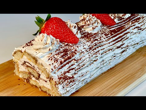 Senza UOVA e Senza COTTURA ROTOLO al TIRAMISÙ Pronto in 10 Minuti / Asmr #168