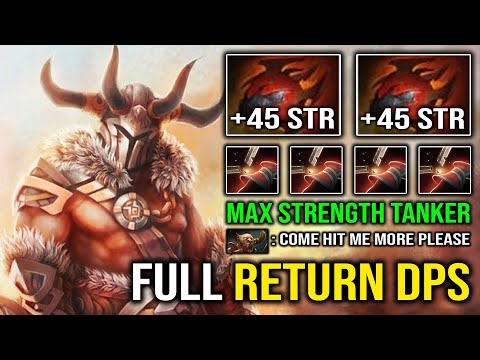 CRAZY RETURN DPS Max Strength | Double Heart Centaur 1v5 Tank 5200 HP Easy Offlane 7.30e Dota 2