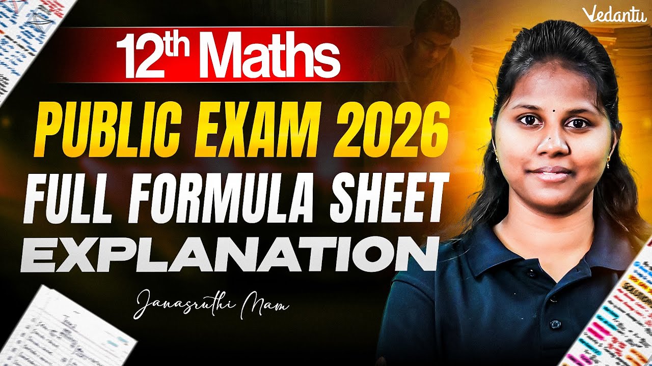 12th Maths | Full Formula Sheet Explanation | Public Exam 2026 | Janasruthi Ma'am