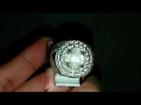 Batu Cincin White Star Safir Putih bening Srilangka Asli Kode 1451