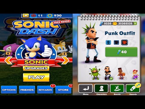 Sonic Dash - Sonic VS Subway Surfers - Spike Punk Outfit | Double iOS Android Gameplay