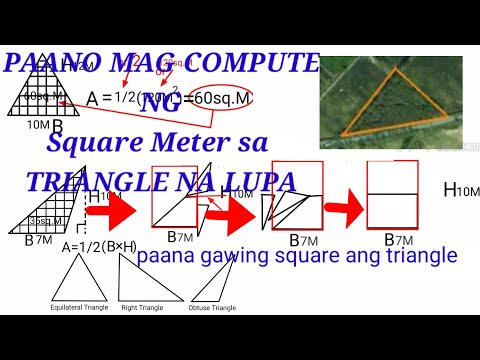 Paano mag sukat ng square meter sa triangle na lupa. /How to compute square meter in the triangle