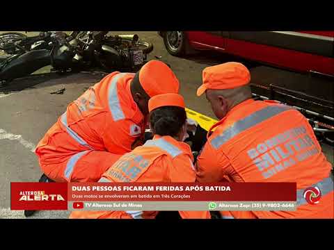 Batida entre motos deixa duas pessoas feridas em Três Corações