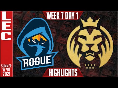RGE vs MAD Highlights | LEC Summer 2021 W7D2 | Rogue vs MAD Lions