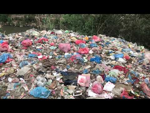 Disordeliness of garbage at balkhu, Kathmandu (unedited visual)