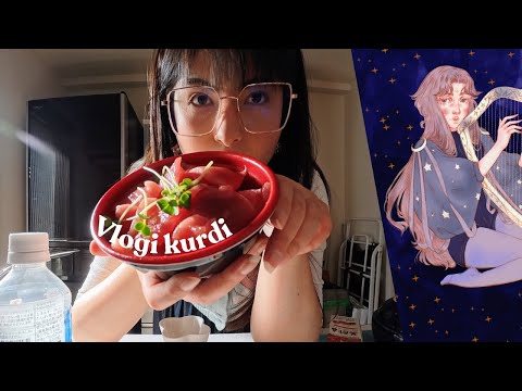 Kurdish vlog - vlogi rojan (art & raw fish) 