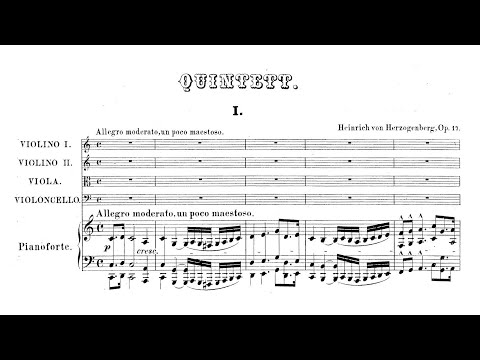 Heinrich von Herzogenberg – Quintet for Piano and Strings, in C major