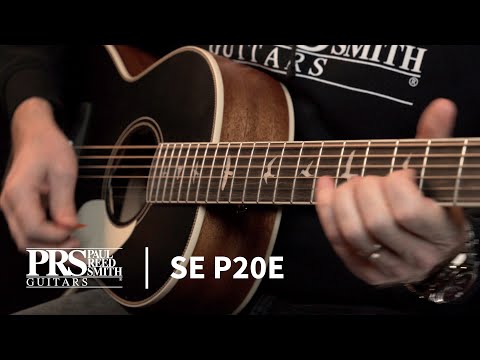 PRS SE P20E Acoustic-Electric Parlor Guitar, Satin Black Top w/ Gig Bag image 2