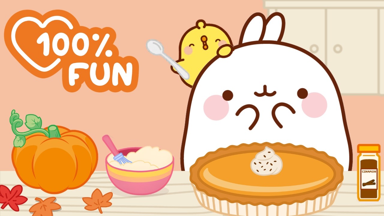 The Best Homemade Pumpkin Pie Recipe! 🎃🥧 Molang’s Fall Baking