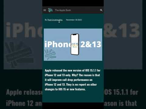 Apple Released The IOS 15.1.1 For iPhone 12 And 13  Why? | #shorts |  That Creative Mac