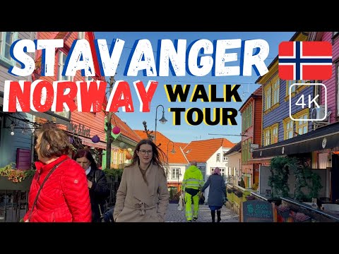 Stavanger Norway Walk Tour 2023 April 4K 60fps   ( Norway virtual walk tour )