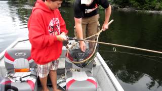 preview picture of video 'Happy Camper Catches a Pickerel in the Adirondacks'