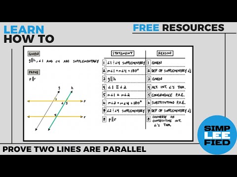 2-Column Proof: Prove Lines are Parallel [PDF Answer Key in Description]