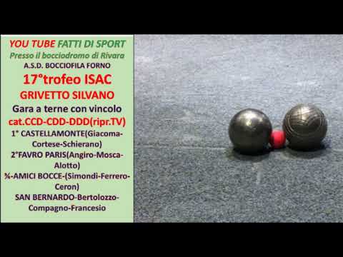 Bocce : Trofeo Isac 2022 - Tabellino Finale