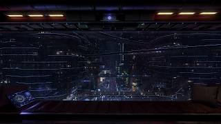 Rain Sounds For Sleeping | Sci-Fi City Window Ambience | Busy Futuristic Streets