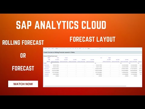 SAP Analytics Cloud (SAC) | Planning | Forecast Layout