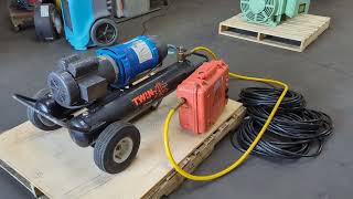Twin Air TA-3 Rotary Vane Air Compressor 2HP 115V Three 50ft Hoses & Manifold