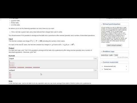 A. Boboniu Likes to Color Balls | Codeforces | Codeforces Round #664 (Div  2) | Brute Force | Maths