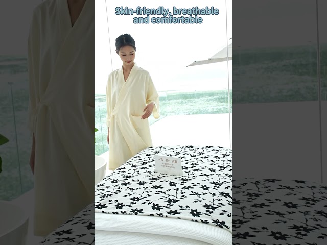 Vídeo relacionado con un-brand Pijama japonés de Manga Corta Yukata Kimono Wave (Talla L, Oscuro)