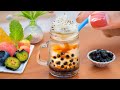 Satisfying Miniature SWEET Bubble Tea Recipe Mini Yummy Make Tiny Milk Tea In Miniature Kitchen