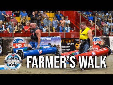Terry Hollands And JF Caron In The Best Of The Farmer’s Walk 2017 | Strongman Champions League