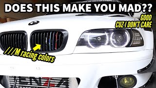 Why are BMWs racing stripes so offensive? Adding M colors to non-M car rice?? E46 racecar questions
