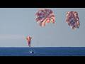Full Artemis II re-entry to Earth, splashdown landing & crew recovery from Orion post-moon mission